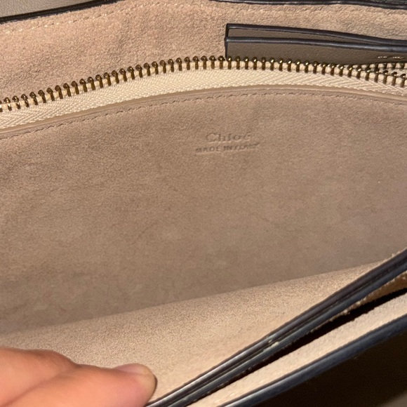 Chloe Faye Leather & Suede Gray Shoulder Bag (Originally $1950) - Picture 3 of 5